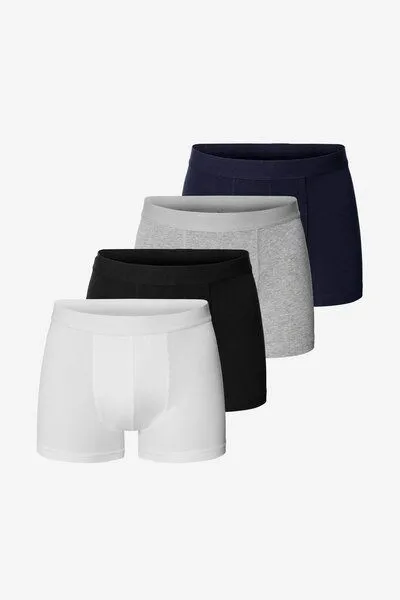 Bread & Boxers Bread & Boxers 4-Pack Boxershorts BRIEF aus Bio-Baumwolle, Mixed (weiß-schwarz-blau-grau), – Produktbild 1 von 3