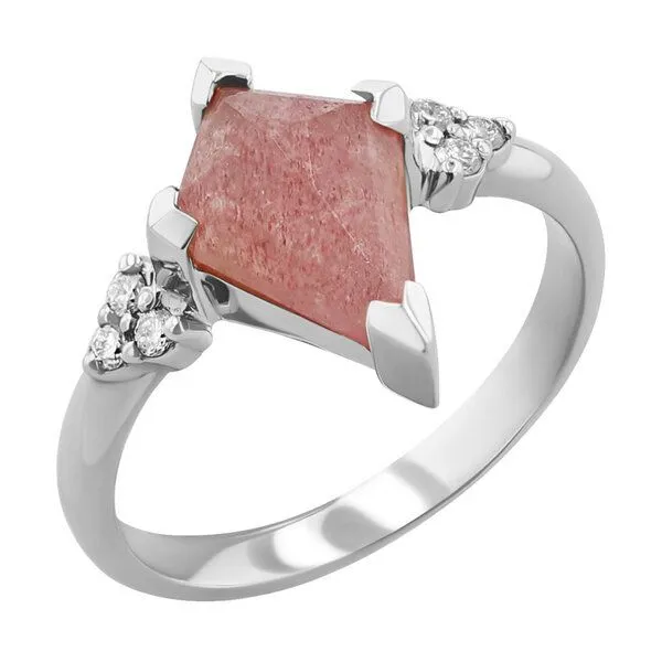 Eppi Eppi Einzigartiger Ring mit einem erdbeerfarbenen Achat Kettil, Rosa, – Produktbild 2 von 2