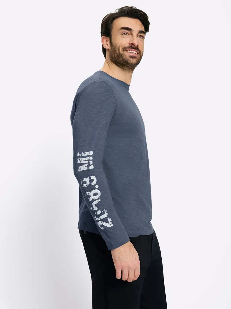 Catamaran Langarmshirt rauchblau-bedruckt, Rauchblau-bedruckt, – Produktbild 2 von 2
