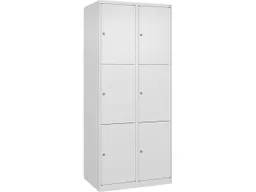 C+P C+P Schließfachschrank Classic PLUS, 6 Fächer, 1850x800x500mm, Verkehrsweiß – Produktbild 1 von 1