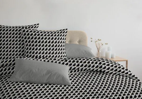 Nature by Adam Nature by Adam Bettwäsche 2tlg aus 100% Bio-Baumwolle - Made in Germany - Circles, Grau, – Produktbild 4 von 4