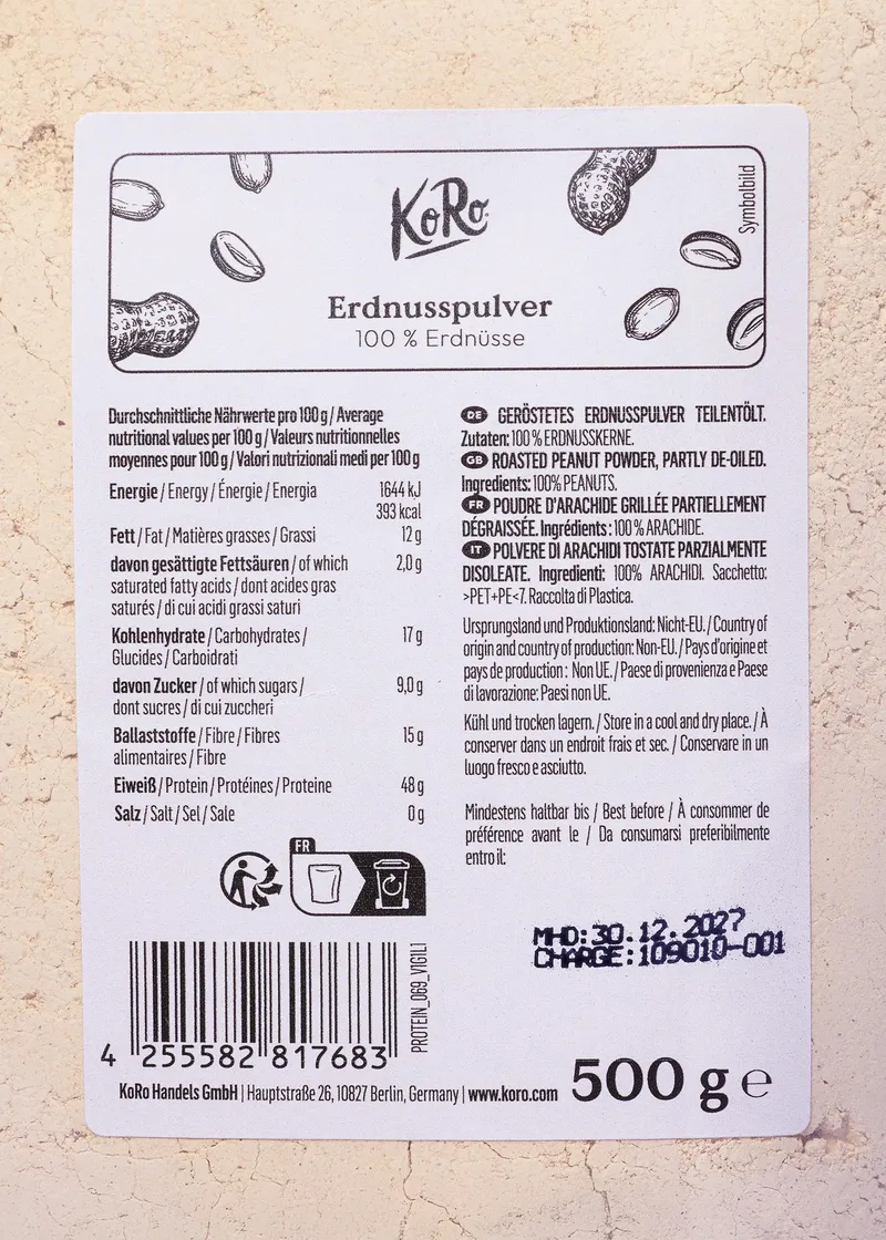 KoRo Erdnusspulver 500 g – Produktbild 5 von 5