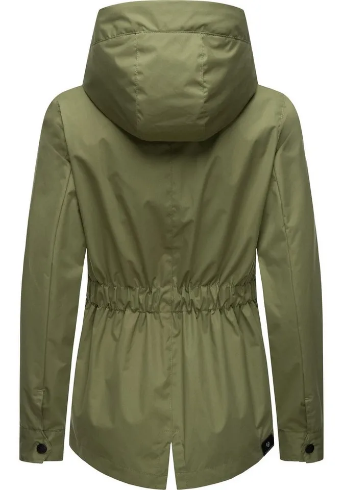 ragwear ragwear Outdoorjacke Monade Übergang stylische Übergangsjacke mit großer Kapuze, Gelb|grün, – Produktbild 4 von 5