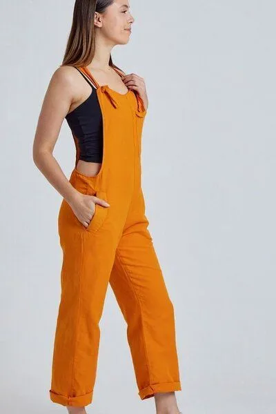 Flax and Loom Flax and Loom Leinen Latzhose Mary Lou, Sun orange, – Produktbild 5 von 6