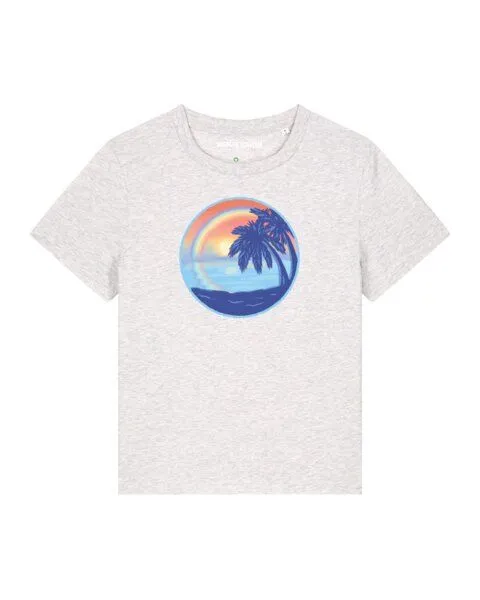 watapparel watapparel T-Shirt Frauen Sunset Rainbow, Cool heather grey, – Produktbild 1 von 4