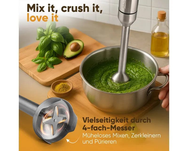 ProfiCook ProfiCook Stabmixer PC-SM 1317, Stabmixer 1000W, extra langer Mixstab, DC-Motor – Produktbild 5 von 6