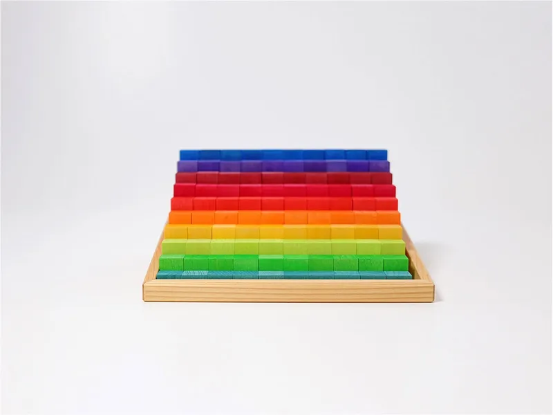 Grimms Grimms Stufenzählstäbe aus Lindenholz, 101-teilig, bunt lasiert Maße 22,5 x 22,5 cm, Höhe 11 cm, Mehrfarbig, – Produktbild 2 von 2