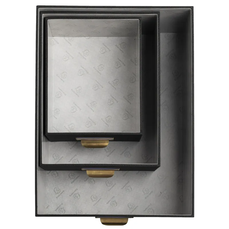 Exacompta 3er-Set Exacompta Aufbewahrungsboxen "Office By Me", Multiformat, schwarz – Produktbild 1 von 3