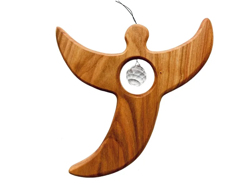 Sternengasse Sternengasse Engel aus heimischem Laubholz, Holzdeko mit Kristall Maße 14 x 16 x 1,2 cm – Produktbild 1 von 2