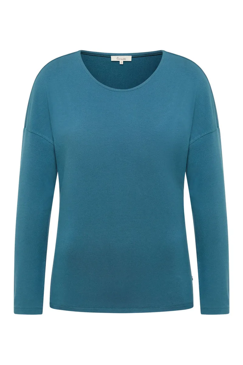 Tranquillo Basic-Shirt Felicee aus Viskose - mallard blue / M – Produktbild 1 von 3