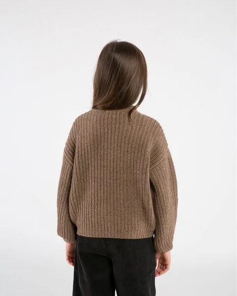 MATONA Matona Strickcardigan für Kinder aus Bio-Baumwolle und Wolle / V-Neck Cardigan, Sepia, – Produktbild 2 von 4