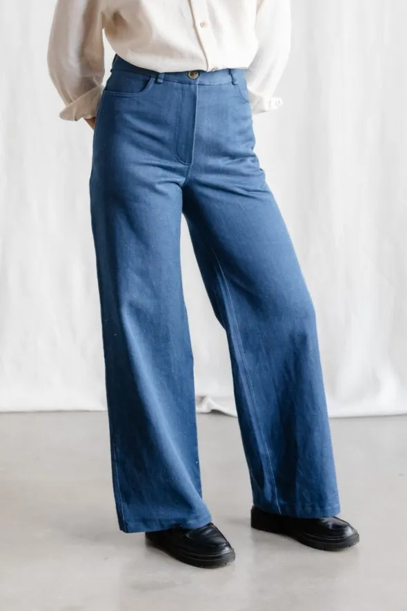 Jyoti - Fair Works Jyoti - Fair Works Damen vegan Hose Tushar Denim Blau, Dunkelblau, – Produktbild 2 von 2