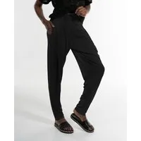 Alma Lovis Alma & Lovis Elegant weite Hose aus fließendem EcoVero | Pique Sarouel Hose, Raven (schwarz), – Produktbild 1 von 1