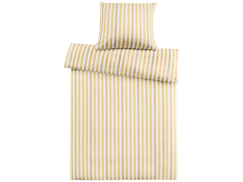Cotonea Cotonea Satin-Bettwäsche "Lucca" aus Bio-BW 80 x 80/155 x 220 cm, beige/natur/pfirsich/kie – Produktbild 1 von 1