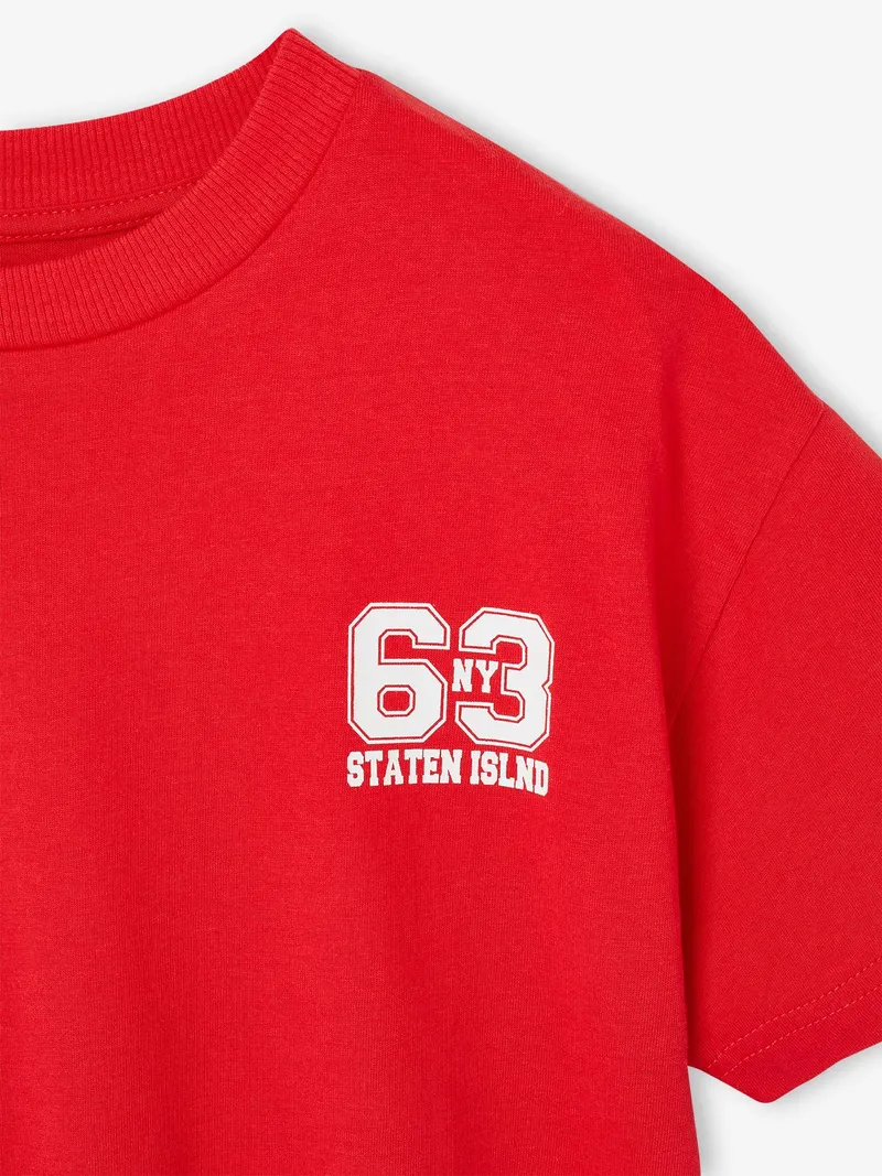 Vertbaudet T-Shirt College-Look Jungen, Rot, – Produktbild 2 von 2