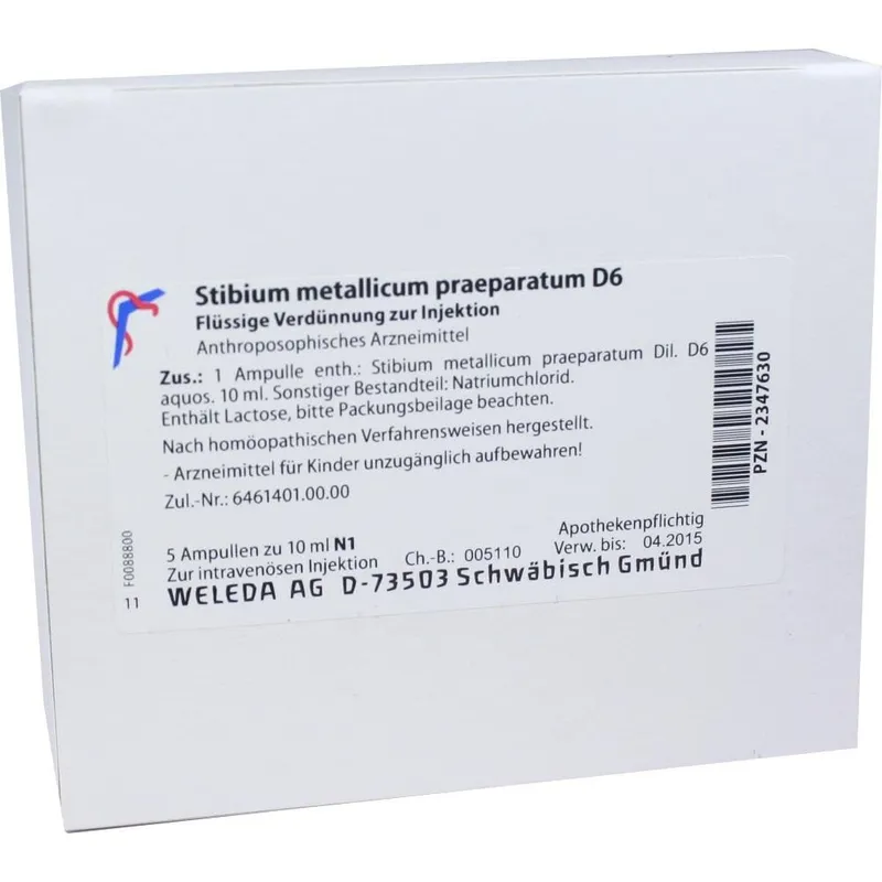 Weleda Stibium Met. Praeparatum D6 Ampullen – Produktbild 2 von 2