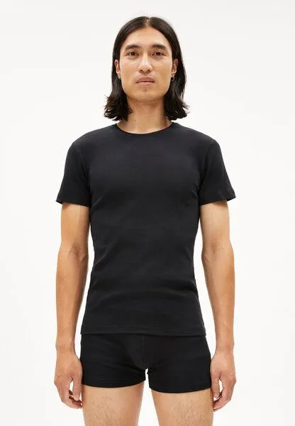 ARMEDANGELS ARMEDANGELS HELMAAR RIB Herren Ripp-T-Shirt aus Bio-Baumwoll Mix, Black, – Produktbild 1 von 4
