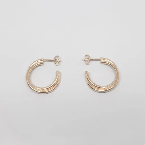 fejn jewelry fejn jewelry Creole double hoop, Rotgold, – Produktbild 1 von 1