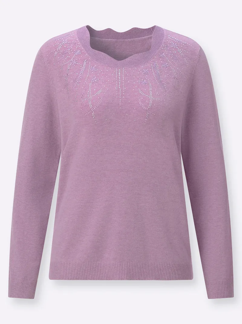 Witt Langarm-Pullover, Orchidee-meliert, – Produktbild 2 von 2