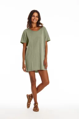 RAVENS VIEW IBIZA RAVENS VIEW IBIZA Damen vegan Kleid Jane Khaki Grün – Produktbild 1 von 1