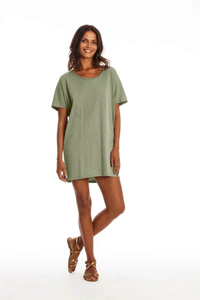 RAVENS VIEW IBIZA RAVENS VIEW IBIZA Damen vegan Kleid Jane Khaki Grün, Grün, – Produktbild 1 von 1