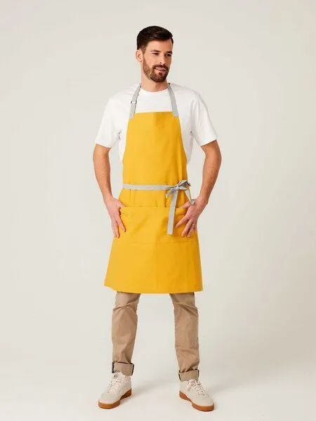 KAYA&KATO KAYA&KATO Latzschürze lang OVEN, Safran, – Produktbild 2 von 3