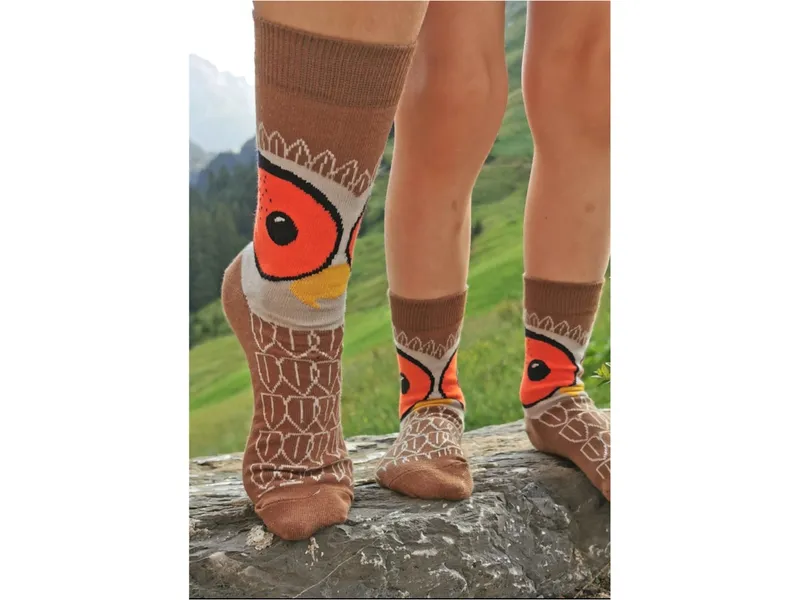 Fräulein Prusselise Kinder Socken Eule braun Gr.23-26, Mehrfarbig, – Produktbild 2 von 2
