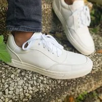 Fairticken Fairticken Vegane Unisex-Sneaker FERREL mit veganem "Mais"-Leder, Weiß/weiß, – Produktbild 1 von 1