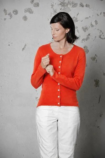 HempAge HempAge Damen Cardigan Carina, Brick orange, – Produktbild 3 von 3