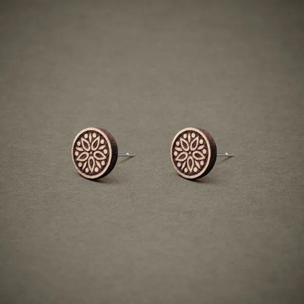 feinformart feinformart Ohrstecker aus Holz Mandala1 9mm – Produktbild 1 von 3
