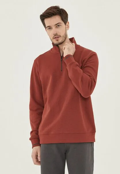 ORGANICATION ORGANICATION Sweatshirt aus Bio-Baumwolle mit Stehkragen, Ginger, – Produktbild 3 von 4