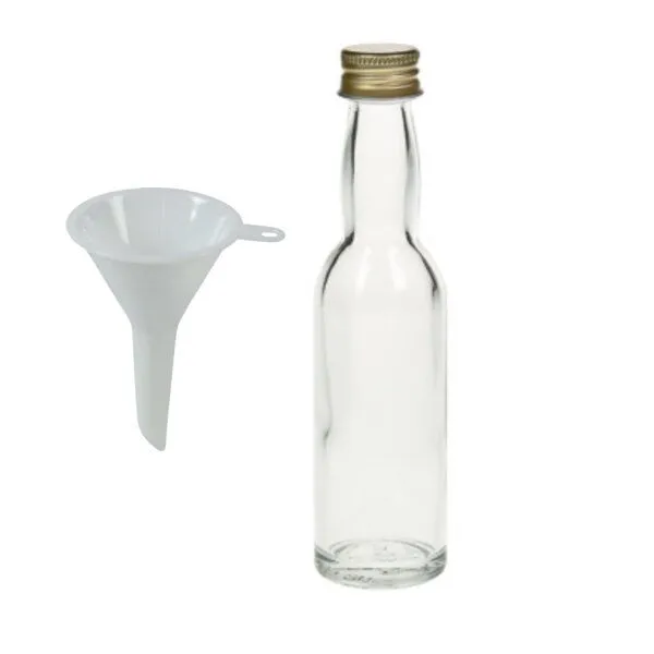 mikken mikken Set 25x Mini Glasflaschen als Geschenkflaschen Likörflaschen mit Trichter – Produktbild 2 von 3