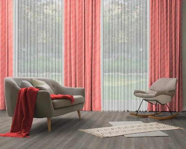 Nature by Adam Nature by Adam Vorhang aus 100% Bio-Baumwolle - Made in Germany - Argentinian Criolla light, Rot, – Produktbild 5 von 7