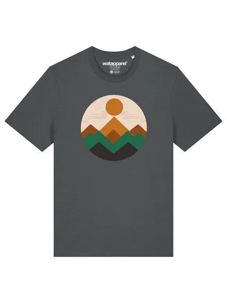 watapparel watapparel T-Shirt Unisex Geometric Landscape 2, Anthracite, – Produktbild 2 von 3