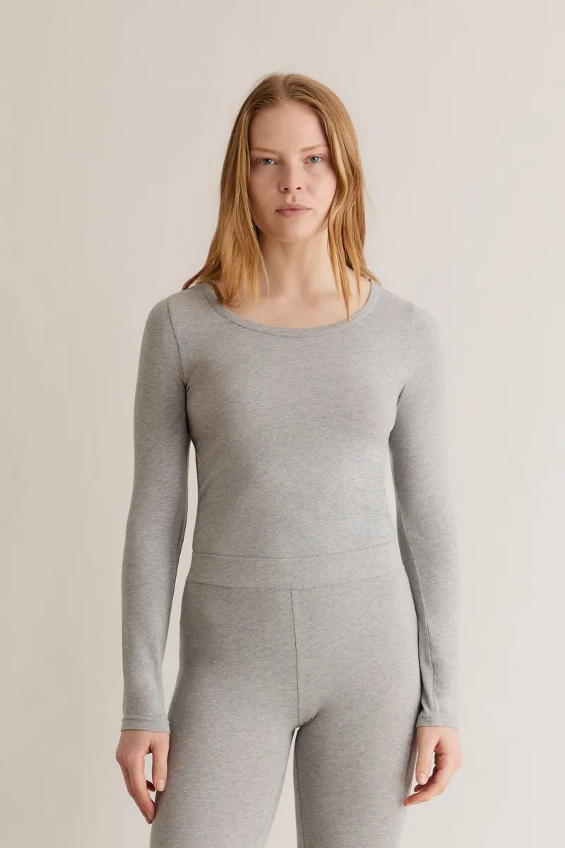 KOMODO KOMODO Damen vegan Oberteil Darcey Grey, Hellgrau, – Produktbild 2 von 2