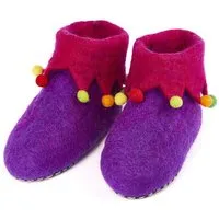 short n pietz short'n'pietz Hausschuhe Harlequin handgefilzt für Kinder und Erwachsene, Lila, – Produktbild 1 von 1