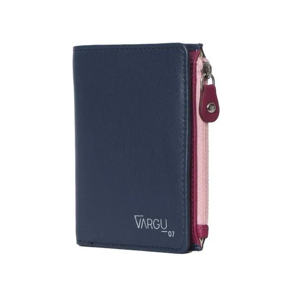 Vargu Vargu Echtleder Geldbörse ADA 1-A, Navy - cranberry, – Produktbild 2 von 4