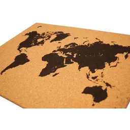 Kork-Deko Kork-Deko Kork-Pinnwand Welt-Karte bedruckt 90x60cm zum Aufhängen – Produktbild 1 von 1