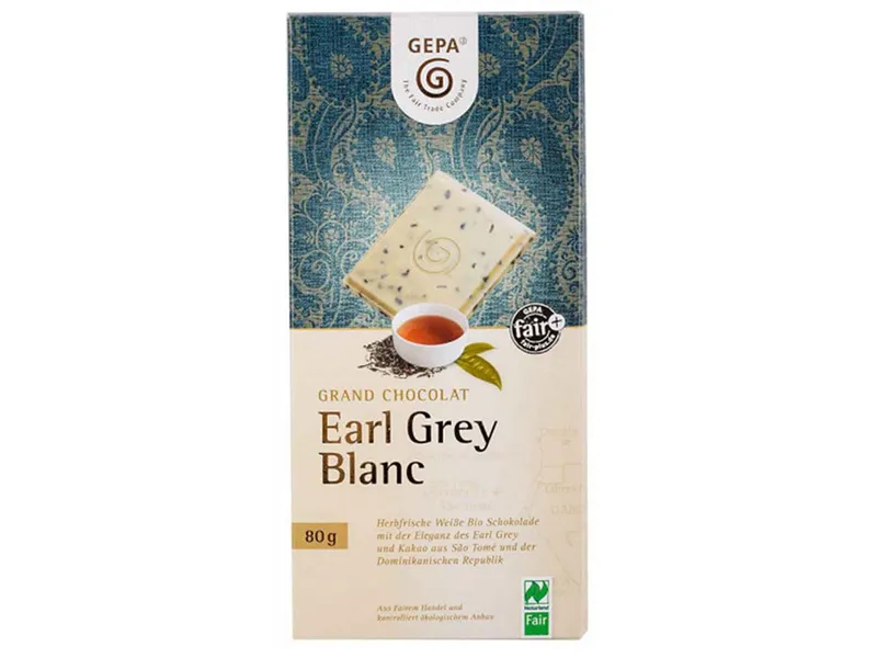 gepa GEPA Bio-Schokolade 'Grand Chocolate' Earl Grey Blanc, 80 g – Produktbild 1 von 1