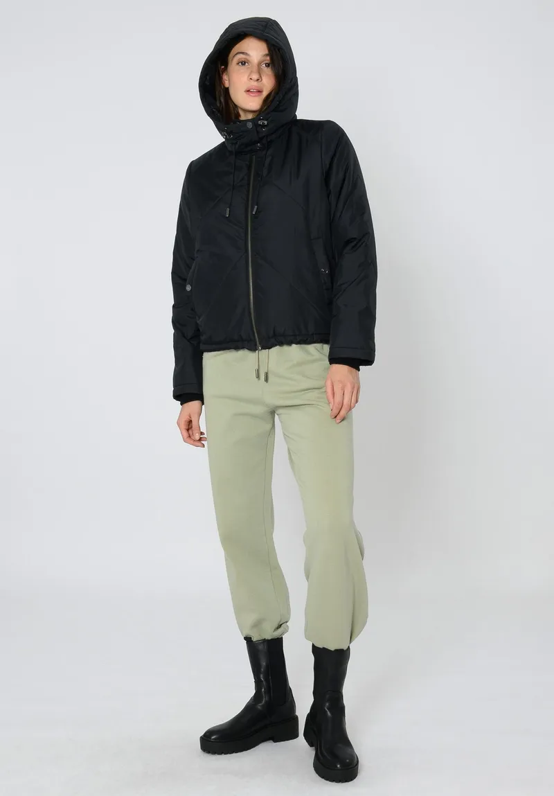 THOKKTHOKK ThokkThokk Damen vegan Kurze Schwarze Jacke, Schwarz, – Produktbild 1 von 2