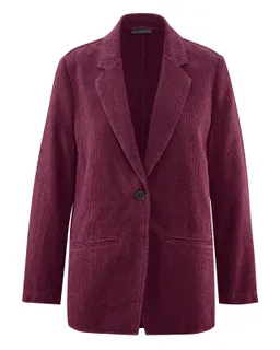 HempAge Hempage Damen vegan Blazer Pepita Weinrot – Produktbild 1 von 1