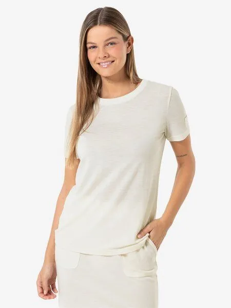 Super.Natural Super.Natural T-Shirt Casual Rib Bio J Tee für Damen, Merino, Fresh white, – Produktbild 1 von 4