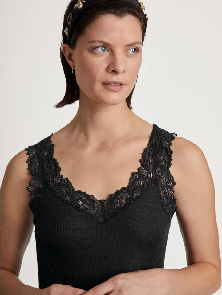 CALIDA CALIDA Unterkleid Silky Wool Joy Damen (1-tlg) fein, geschmeidig und elegant, aus Wolle und Seide, Schwarz, – Produktbild 5 von 5