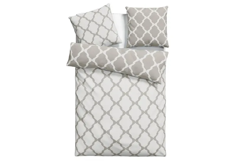 OTTO home Wendebettwäsche Alba in Gr. 135x200 oder 155x220 cm, Renforcé, 2 teilig, Bettwäsche mit Wendeoptik, in verschiedenen Qualitäten, Baumwolle, Grau, – Produktbild 1 von 6