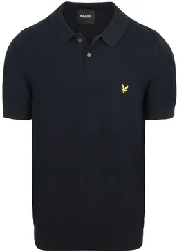 Lyle and Scott Lyle & Scott Strick-Poloshirt Marine - Größe S – Produktbild 1 von 1