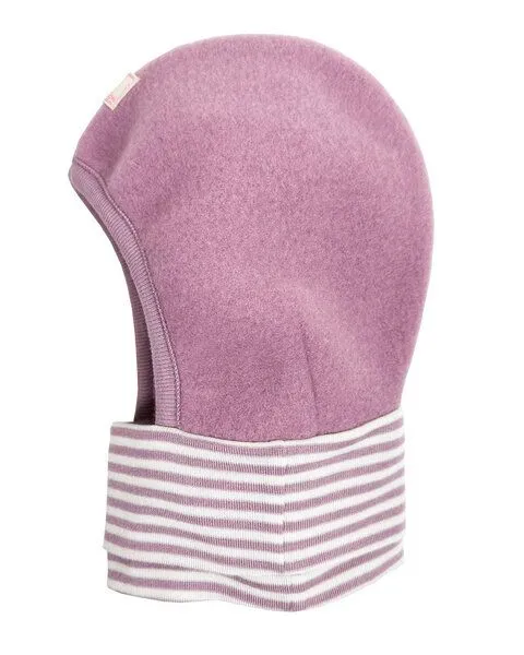 Pickapooh Pickapooh Schlupfmütze Schlüfli Wollfleece-Mütze mit Wolle-Seide-Halsschutz, Alt rose, – Produktbild 1 von 3