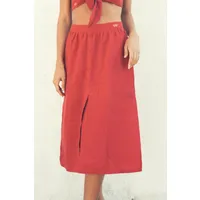 Vanilla Sand Vanilla Sand Damen vegan Midirock Comporta Hohe Taille Berry – Produktbild 1 von 1