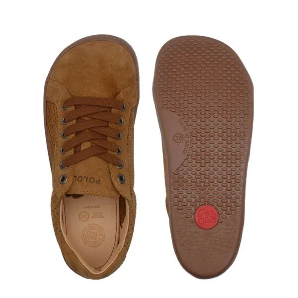 Pololo Pololo Barfuß Sneaker für Erwachsene, chromfrei gegerbtes Leder, Braun, – Produktbild 4 von 4