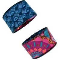 Seegarn Seegarn Wende-Armband 4cm, Wellen (blau) / mandala (pink), – Produktbild 1 von 1