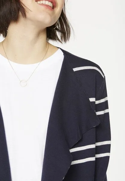 ARMEDANGELS ARMEDANGELS SEVAAL STRIPES - Damen Longcardigan aus Bio-Baumwolle, Navy-off white, – Produktbild 3 von 4